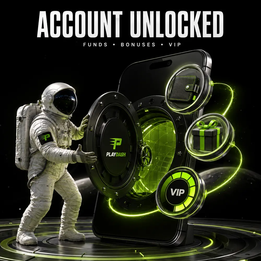 PlayDash account access to funds, bonuses and VIP rewards