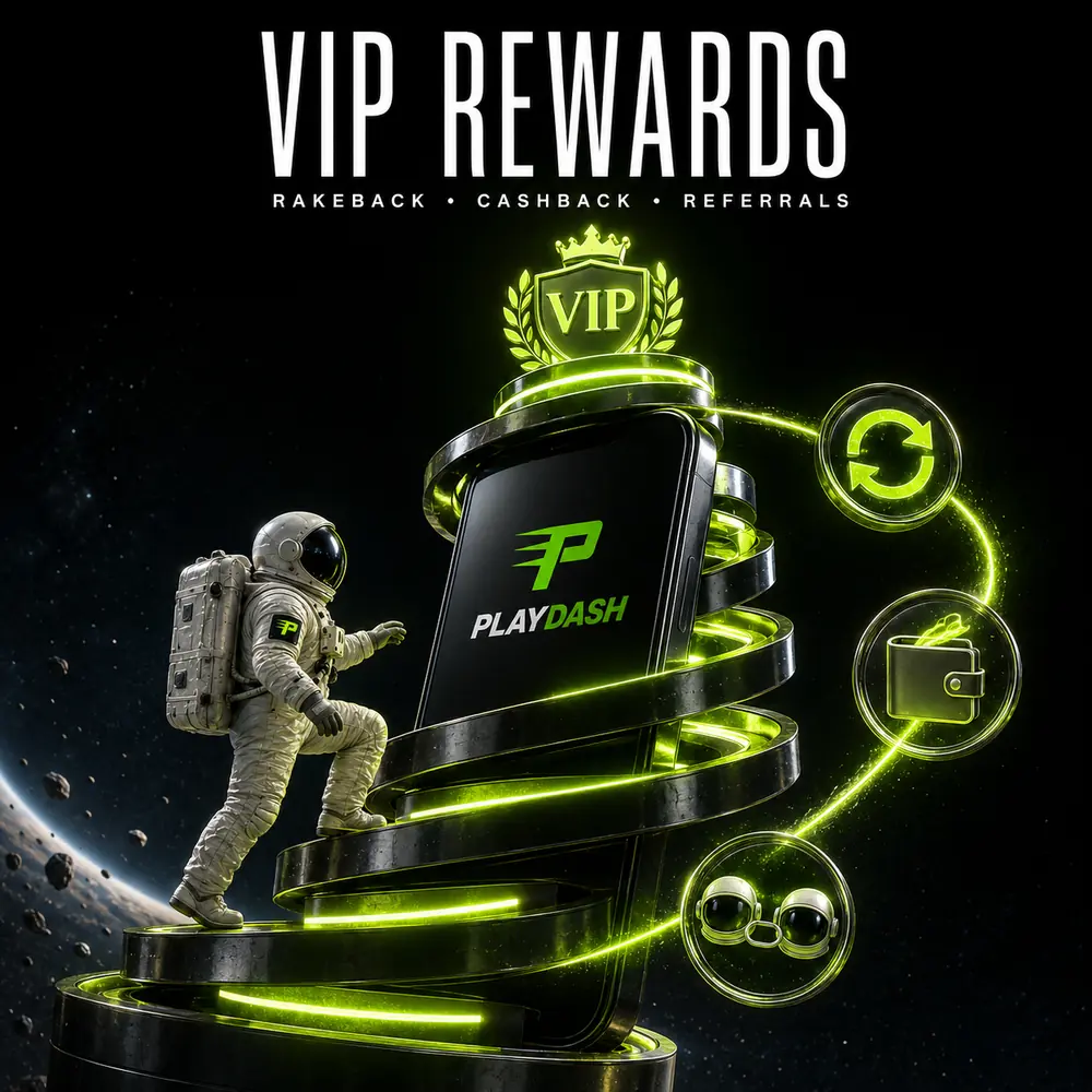 PlayDash VIP rewards including rakeback, cashback and referrals